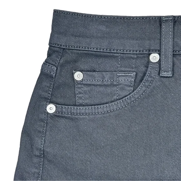 7 FOR ALL MANKIND Women’s Broken Twill Cut Off Short Black Size 28 - Picture 4 of 16